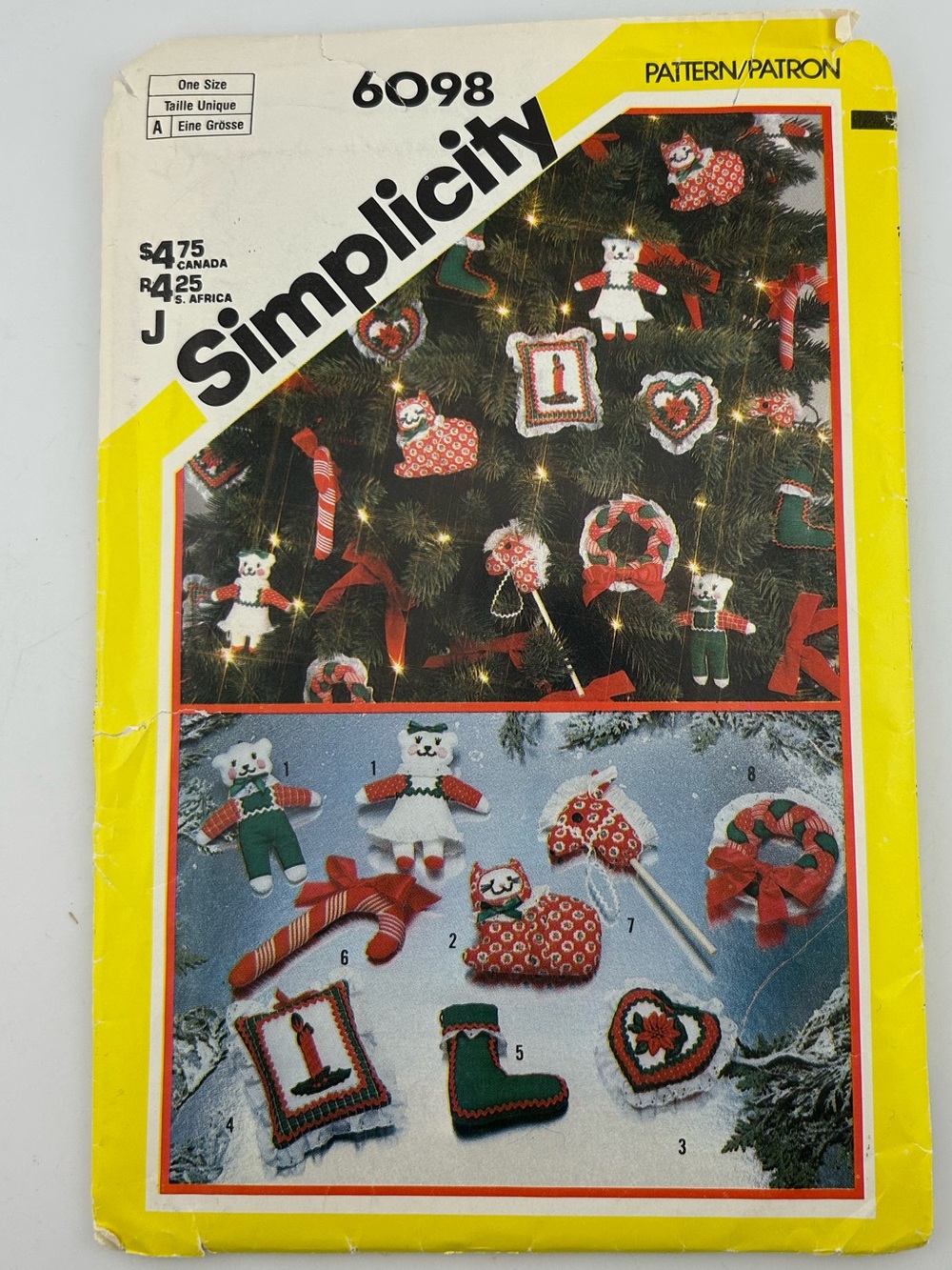 🪡 SIMPLICITY Crafts Christmas Decorations Sewing Pattern 6098